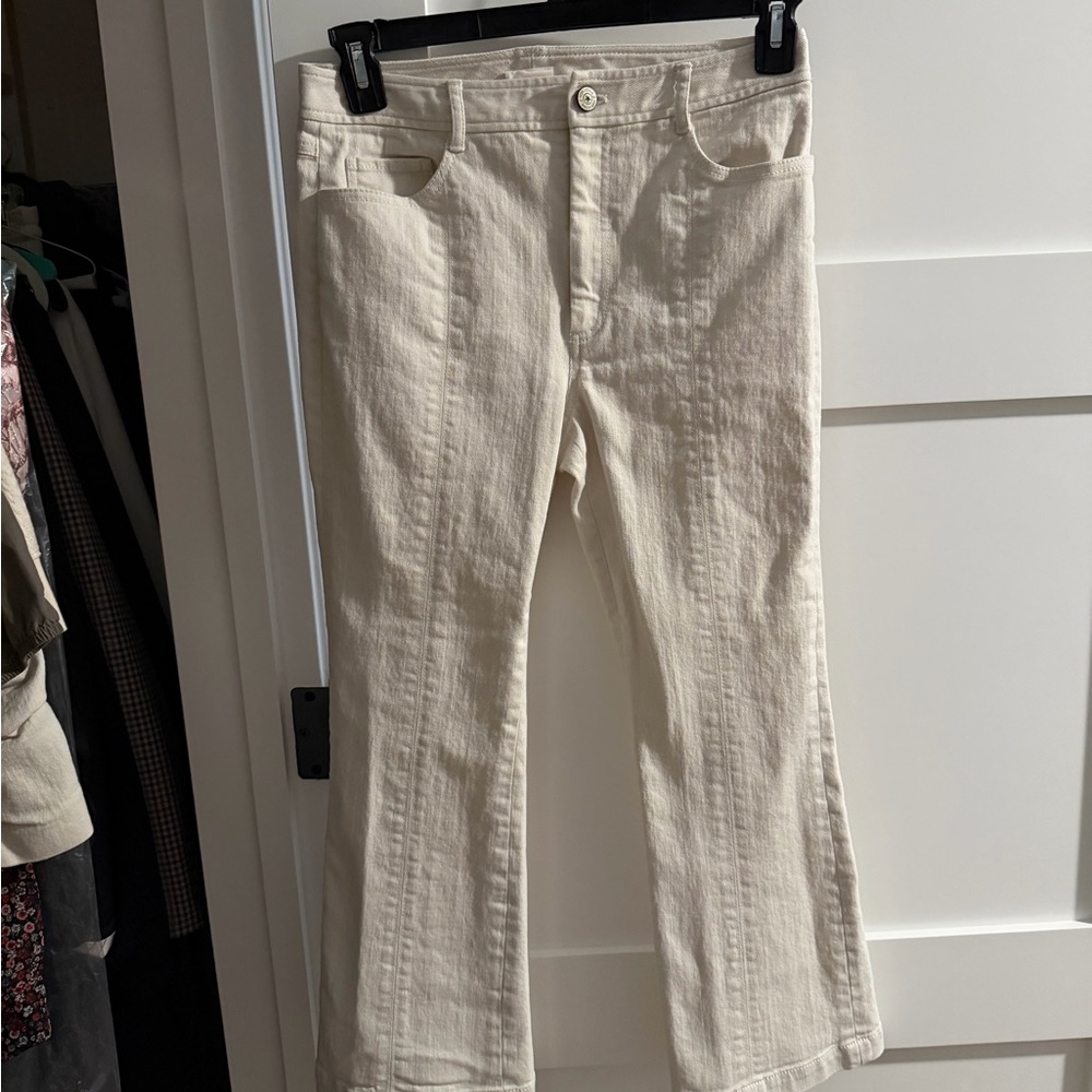 Cream Flare Jeans